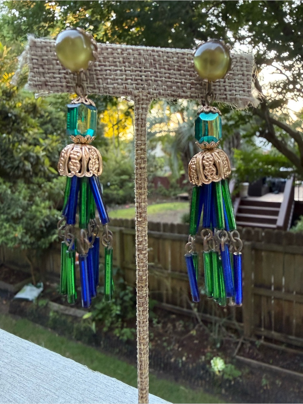 Vintage 1950’s tassel earrings, signed Japan